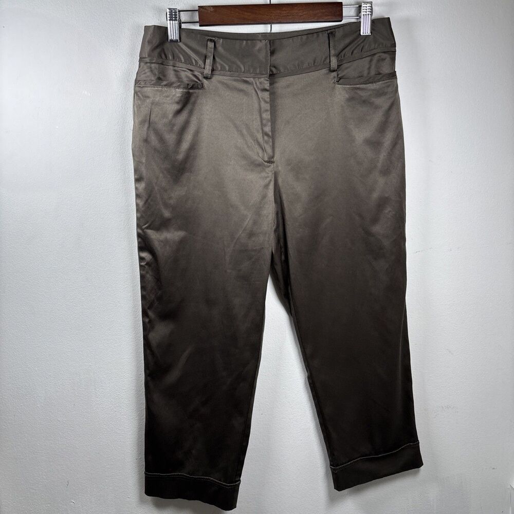 Ingredients Women’s Capri Pants Size 10 Taupe Gray Stretch Cuffed Career Casual